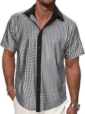 Men`s Silver Disco Dude Shirt Adult 1970s Dance Costume Retro Outfit S - 3XL picture