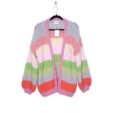 FRNCH Lobelia Cardigan NWT Pink Watermelon Oversized Chunky Knit Women's S/M picture