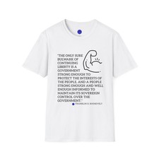 Liberty Quote FDR Unisex T-Shirt, Political Statement Tee, Freedom Blue Dot picture