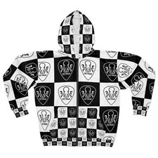 OCTAV3 Black/White Checker Zip Hoodie picture
