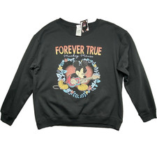 Disney Mickey Mouse Forever True Graphic Sweatshirt Women's Plus XXL Black picture