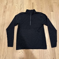 Lululemon Metal Vent Tech Performance Zip Pullover Black Mens Sz M Quarter Zip picture