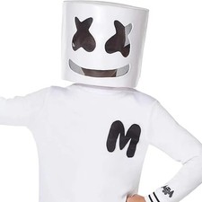 LED Halloween Glowing Head Cover Neon DJ Marshmallow Mask Party Costume Headgear picture