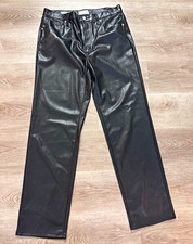 Universal Thread High Rise 90s Straight Faux Leather Pants Black 29