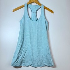 Lululemon Athletica Womens Light Blue Reversible Striped Racerback Tank Top 6 picture