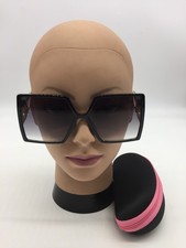 Dior Women's Square Oversized Black Trendy Sunglasses 62-17-142 Grey Lenses picture