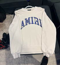 AMIRI Men's White bandana Crewneck Pullover Sweatshirt Logo Graphic Print Size L picture