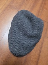 The Original Peaky Boston Scally Co Gray Herringbone Flat Cap Men's Size XL picture