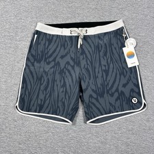 Vuori Cruise Board Shorts Mens 33 Blue Sea Mirage 7'' Drawstring Beach Surf NEW picture