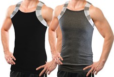Different Touch 2 Pack Men Square Cut G-unit Style Tone Trim Tank Top A-shirts picture