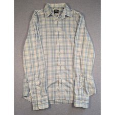 Faherty Movement Shirt Mens S Blue Plaid Supima Cotton Stretch MWU2504 Excellent picture