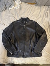SCHOTT LEATHER 654 Cafe Racer Cowhide XL BLACK picture
