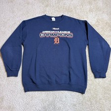 Vintage Detroit Tigers Alstyle American League Champions Sweatshirt Navy Mens L picture