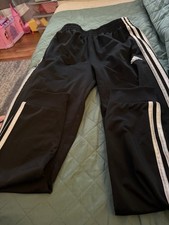 BLACK ADIDAS BOYS JOGGERS NEW WITHOUT TAGS SIZE 14/16 picture