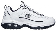 Skechers Energy Afterburn Leather Athletic Men Size 9, 50081 White/Navy, NEW picture