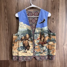 VTG Reversible Indian Western Vest American Buffalo picture