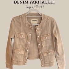 Lagence NEW Yari Collarless Jacket Apollo Jean Open Front Designer Sz S $495 picture