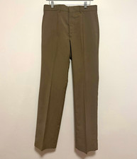 Vintage 70s Montgomery Ward Dress Pants 30x32 Brown Flat Front Deadstock Tags picture