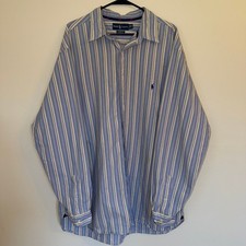 Ralph Lauren Mens 2XLT Tall Classic Fit Striped Oxford Button Down Shirt Blue picture