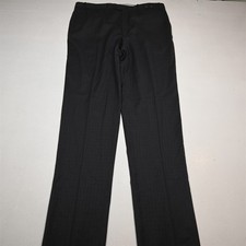 NEW Bespoke 38x40 Gray Superfine Check Flat Front Straight Dress Mens Pants picture