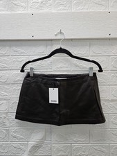 New GUIZIO Micro Mini Leather Skirt Black Sz XS picture