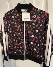 Palm Angels Flowers Track Jacket Full Zip Black/White Floral girls Size 12 picture
