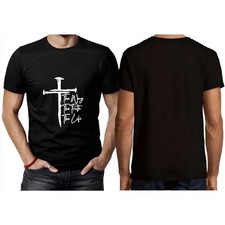Men's Christian Faith Graphic T-Shirt - The Way The Truth The Life Cross Design picture