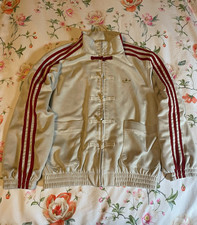 Authentic Adidas Originals Beige Red Track Jacket Women’s S Asian Style Rare picture
