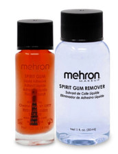 Mehron Makeup Spirit Gum Adhesive & Remover Set SPFX Adhesive Glue Combo Kit NEW picture