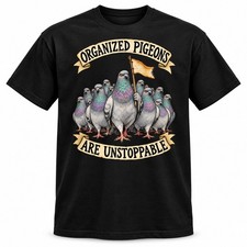 Pigeon Flock Bread Flag Funny Vintage Emblem Graphic Unisex T-Shirt Gift picture