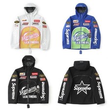 Supreme x Vanson Leathers Men's Hooded Full Zip Windbreaker Jacket Black picture