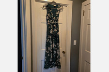 Japna XS Women's Maxi Dress Sleeveless V-Neck Tie Waist Green Floral Print picture