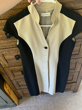 Calvin Klein Women’s Colorblock Beige/Black Button Front Collared Dress 6 picture