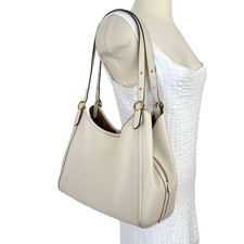Coach Lori Shoulder Bag Refined Pebble Leather Chalk Off-White C4824 picture