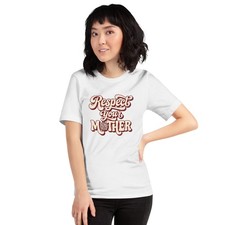 Respect Your Mother Graphic Tee, Retro Disco Ball Mother's Day Shirt picture