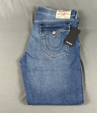 True Religion Jeans Geno SN Flap Slim Medium Autumn Wash 36 x 32 Blue MSRP $159 picture