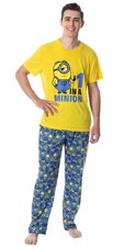 INTIMO Despicable Me Mens' Minions 1 In A Minion Raglan Sleep Pajama Set Large picture