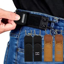 2PCS Tactical Metal Hook Elastic Belt Buckle-Less Invisible Waist Belt Closure picture