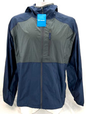 NEW Columbia Flash Forward Windbreaker Hooded Full Zip Jacket Navy Grey Mens XXL picture