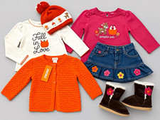 Gymboree Fall Pumpkin Pals Girls 6pc Lot 18-24M Boots NWT Cardigan picture