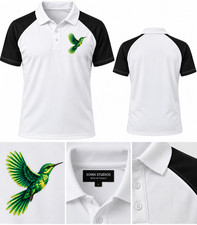 Men's Emerald Hummingbird Performance Polo Shirt picture