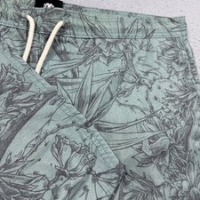 Element Mens Sage Green Floral Botanical Print Board Shorts Drawstring / Medium picture