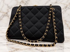 Authentic Vintage CHANEL Handbag  Black Satin picture