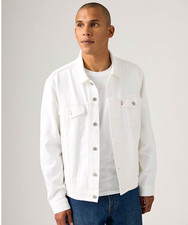 NWT Levi's Men's White Denim Trucker Jacket Size M picture