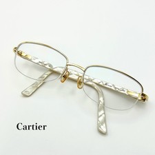 READ DESC Vintage Cartier C Decor Pearl Marble Gold Eyeglasses 135 France picture