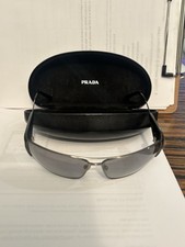 Vintage PRADA SPR55H Sunglasses Ari Gold Entourage Y2K Black Silver W/ Case RARE picture