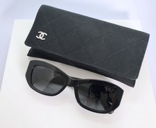 Chanel CH5493 55mm Rectangle Sunglasses in Black w. Polarized Gray Lens picture