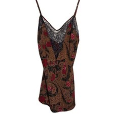 VTG Victoria's Secret Paisley Floral Lace Slip Intimate Sleepwear Sz Medium EUC picture