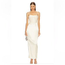 New NBD Aella Gown Champagne cream bustier corset dress midi maxi Revolve M picture