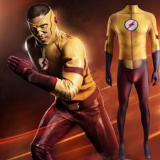 2021 Kid Flash Jumpsuit The Flash Bodysuits Cosplay Costume Halloween Adult Kids picture